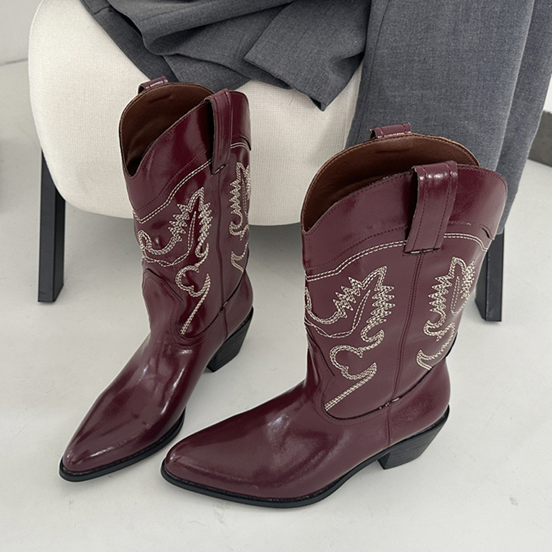 Embroidery Design - Liyke Designer Stivali western in pelle