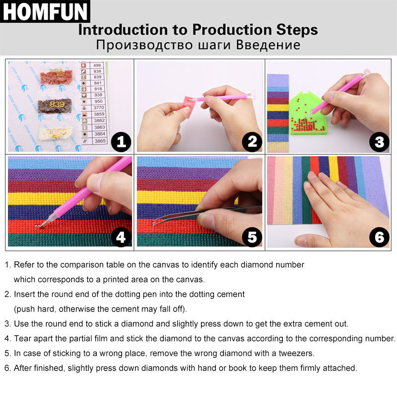 HOMFUN 5D Diamante Modello Str - Embroidery Roll Pattern recensione e prezzo